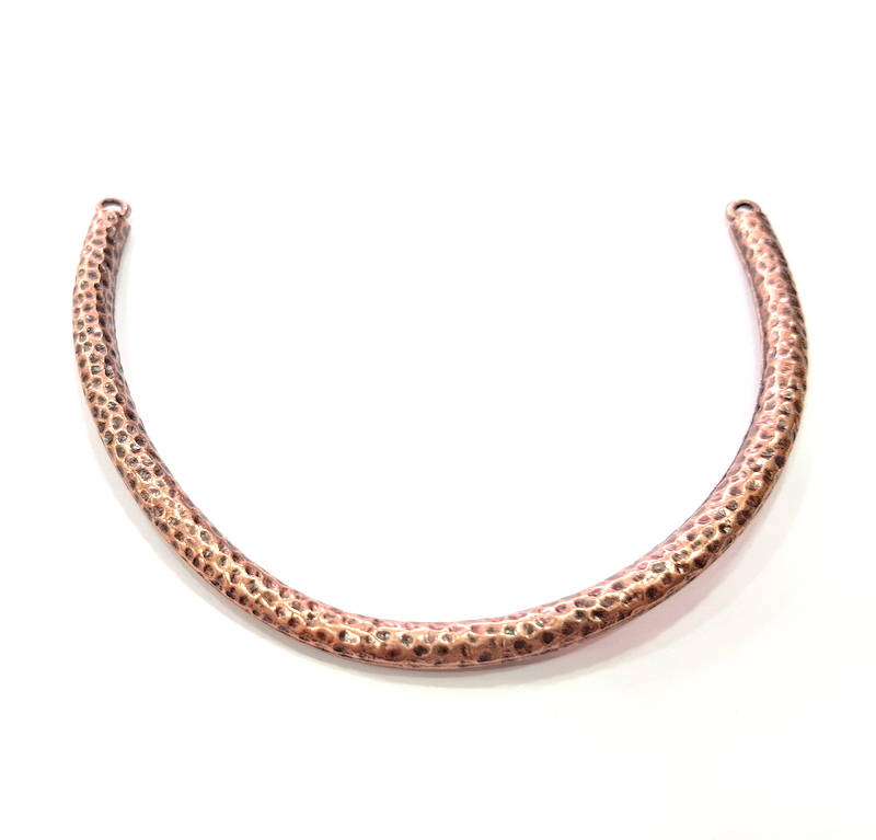 Copper Hammered Collar Pendant Antique Copper Pendant Antique Copper Plated Metal ( 120x6 mm ) G11866