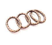 4 Copper Circle Connector Antique Copper Plated Metal (27x20mm) G11872