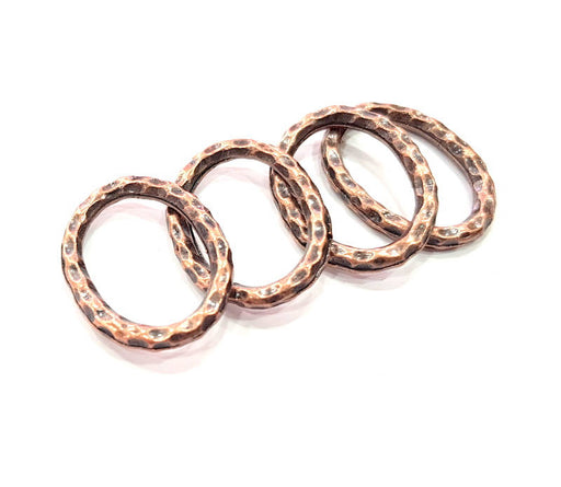 4 Copper Circle Connector Antique Copper Plated Metal (27x20mm) G11872