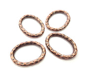4 Copper Circle Connector Antique Copper Plated Metal (27x20mm) G11872