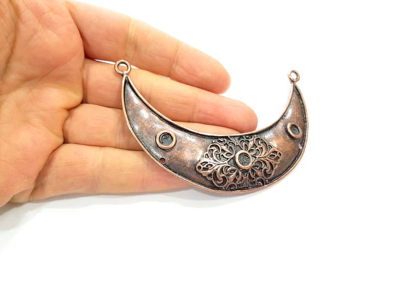 Copper Collar Pendant Antique Copper Pendant Antique Copper Plated Metal ( 87x25 mm ) G11874