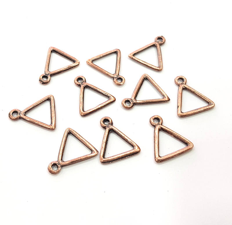 20 Copper Triangle Charm Antique Copper Charm Antique Copper Plated Metal (15x13mm) G11875