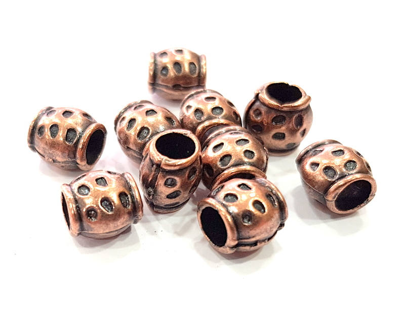10 Copper Beads Antique Copper Beads Antique Copper Plated Metal (9mm) G11891