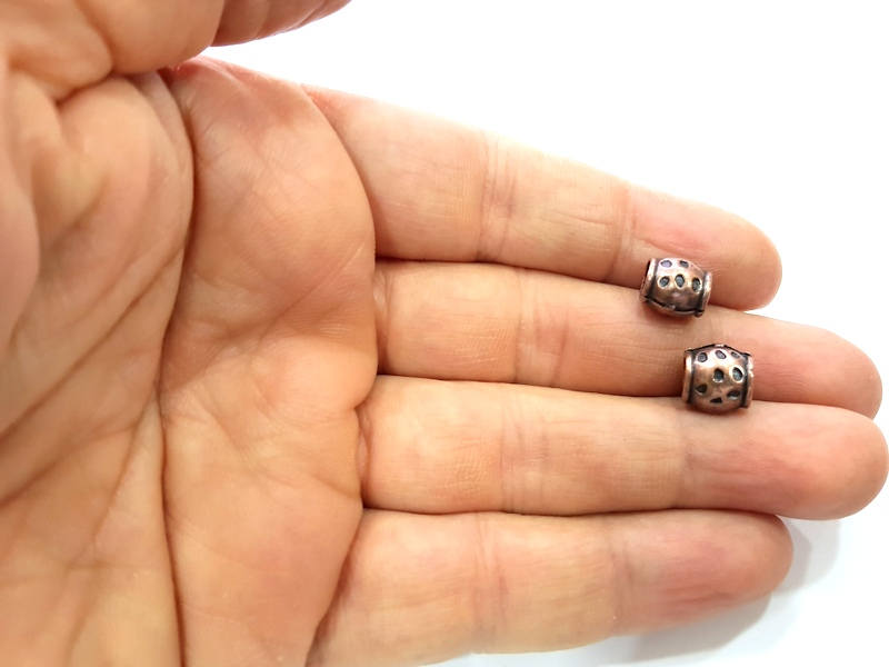 10 Copper Beads Antique Copper Beads Antique Copper Plated Metal (9mm) G11891