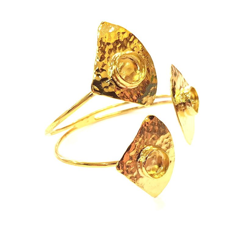 Gold Bangle Blanks Bracelet Blanks Cuff Blanks Adjustable Bracelet Blank Gold Plated Brass (10 mm Blanks ) G12682