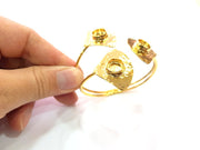 Gold Bangle Blanks Bracelet Blanks Cuff Blanks Adjustable Bracelet Blank Gold Plated Brass (10 mm Blanks ) G12682