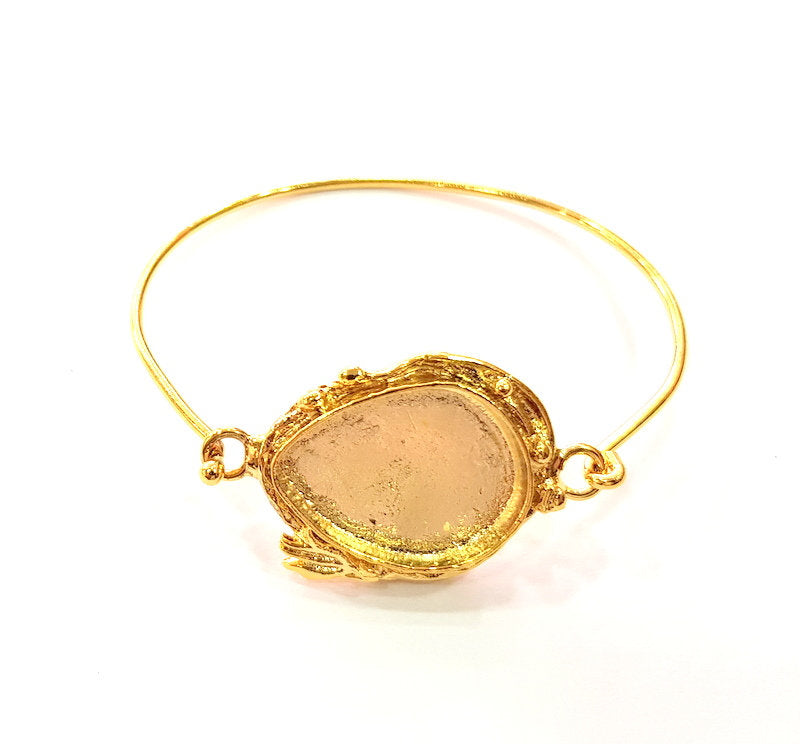 Gold Bangle Blanks Bracelet Blanks Cuff Blanks Adjustable Bracelet Blank Gold Plated Brass (25x18 mm Blanks ) G12683