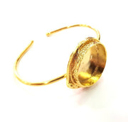 Gold Bangle Blanks Bracelet Blanks Cuff Blanks Adjustable Bracelet Blank Gold Plated Brass (24 mm Blanks ) G12684