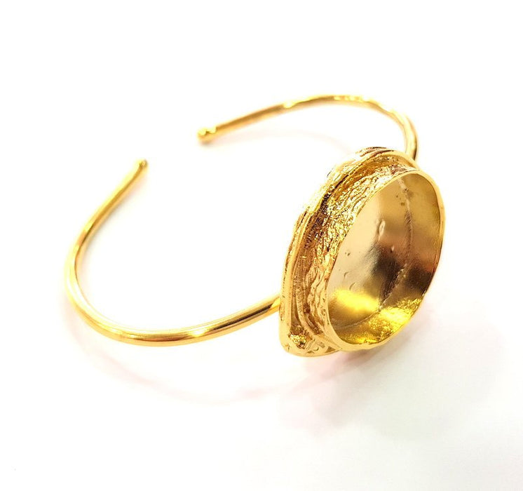 Gold Bangle Blanks Bracelet Blanks Cuff Blanks Adjustable Bracelet Blank Gold Plated Brass (24 mm Blanks ) G12684