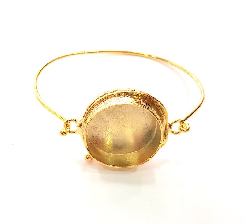 Gold Bangle Blanks Bracelet Blanks Cuff Blanks Adjustable Bracelet Blank Gold Plated Brass (24 mm Blanks ) G12685