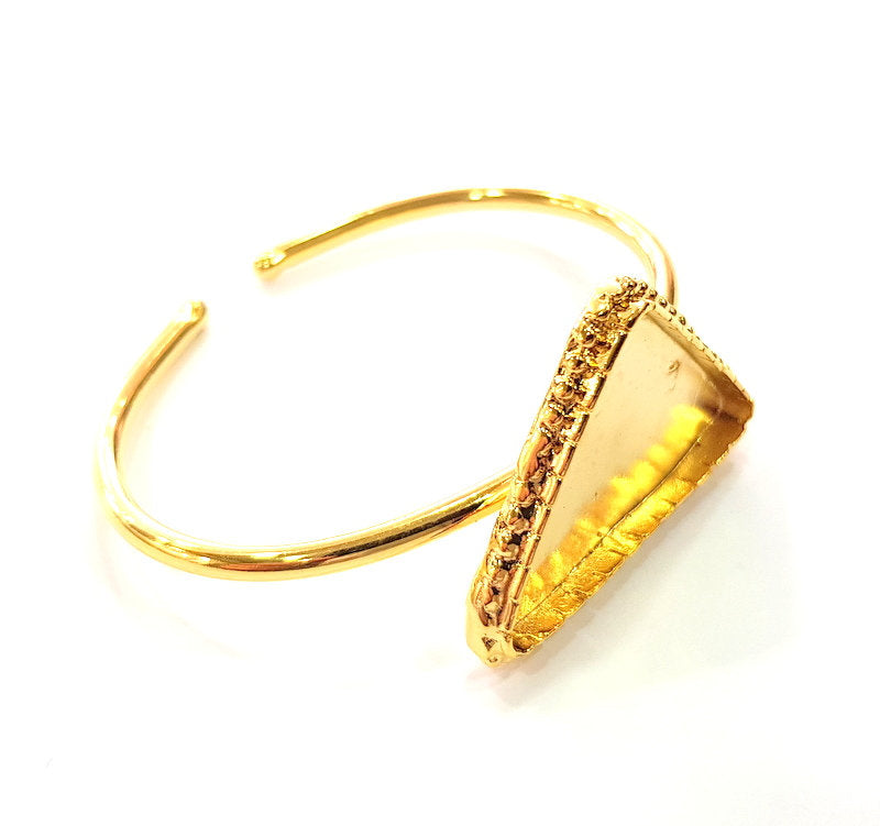 Gold Bangle Blanks Bracelet Blanks Cuff Blanks Adjustable Bracelet Blank Gold Plated Brass (37x24 mm Blanks ) G12686
