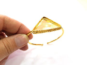 Gold Bangle Blanks Bracelet Blanks Cuff Blanks Adjustable Bracelet Blank Gold Plated Brass (37x24 mm Blanks ) G12686