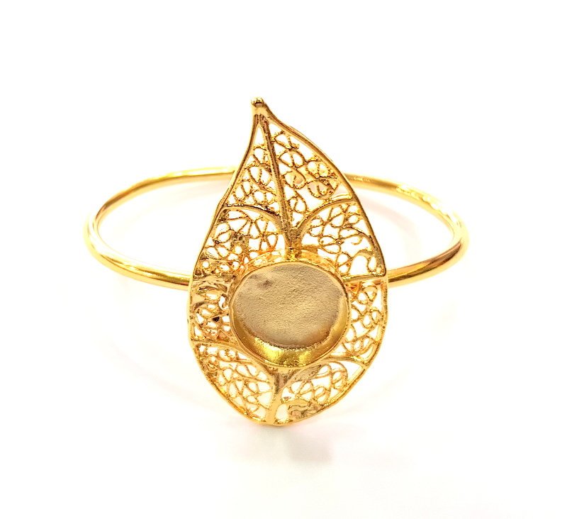 Gold Bangle Blanks Bracelet Blanks Cuff Blanks Adjustable Bracelet Blank Gold Plated Brass (16 mm Blanks ) G12689