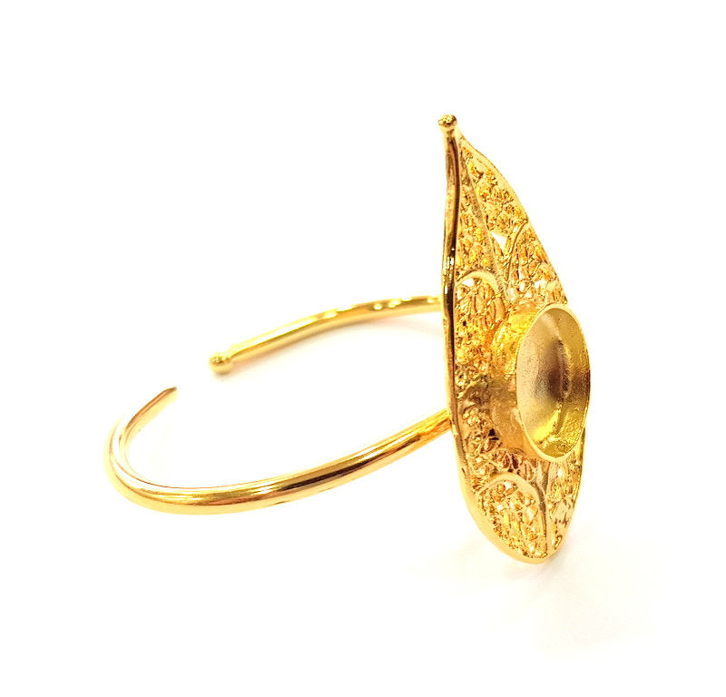 Gold Bangle Blanks Bracelet Blanks Cuff Blanks Adjustable Bracelet Blank Gold Plated Brass (16 mm Blanks ) G12689