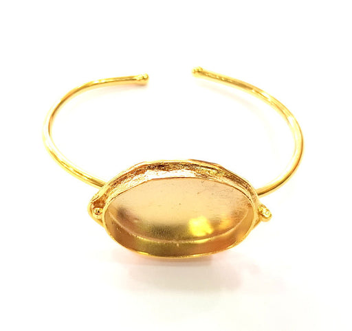 Gold Bangle Blanks Bracelet Blanks Cuff Blanks Adjustable Bracelet Blank Gold Plated Brass (30x22 mm Blanks ) G12691