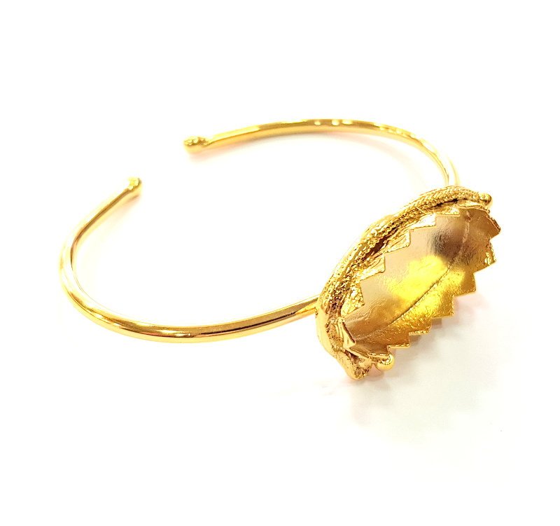 Gold Bangle Blanks Bracelet Blanks Cuff Blanks Adjustable Bracelet Blank Gold Plated Brass (30x16 mm Blanks ) G12693