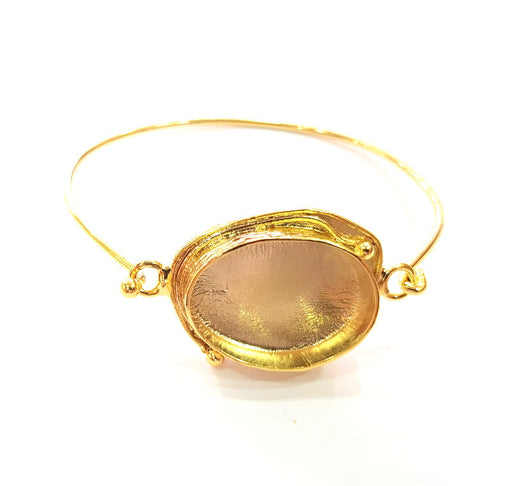 Gold Bangle Blanks Bracelet Blanks Cuff Blanks Adjustable Bracelet Blank Gold Plated Brass (25x18 mm Blanks ) G12695