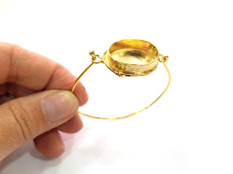 Gold Bangle Blanks Bracelet Blanks Cuff Blanks Adjustable Bracelet Blank Gold Plated Brass (25x18 mm Blanks ) G12695
