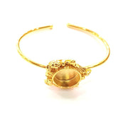 Gold Bangle Blanks Bracelet Blanks Cuff Blanks Adjustable Bracelet Blank Gold Plated Brass (15 mm Blanks ) G12696
