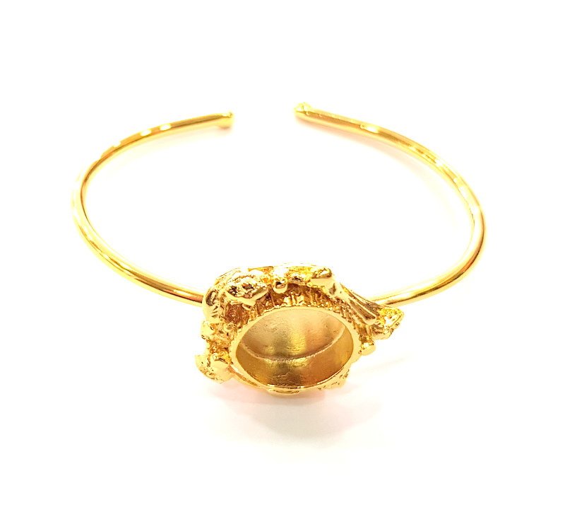 Gold Bangle Blanks Bracelet Blanks Cuff Blanks Adjustable Bracelet Blank Gold Plated Brass (15 mm Blanks ) G12696