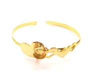 Gold Bangle Blanks Bracelet Blanks Cuff Blanks Adjustable Bracelet Blank Gold Plated Brass (10 mm Blanks ) G12698