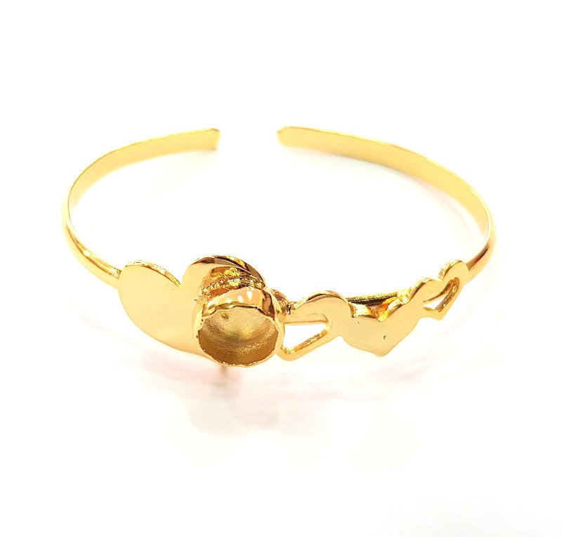 Gold Bangle Blanks Bracelet Blanks Cuff Blanks Adjustable Bracelet Blank Gold Plated Brass (10 mm Blanks ) G12698