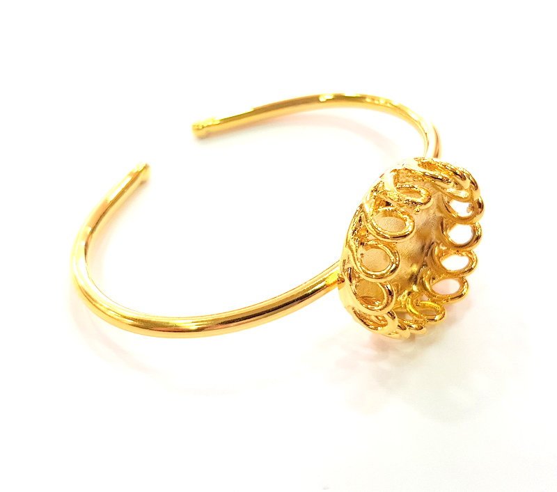 Gold Bangle Blanks Bracelet Blanks Cuff Blanks Adjustable Bracelet Blank Gold Plated Brass (20 mm Blanks ) G12699