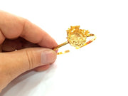 Gold Bangle Blanks Bracelet Blanks Cuff Blanks Adjustable Bracelet Blank Gold Plated Brass (15 mm Blanks ) G12700