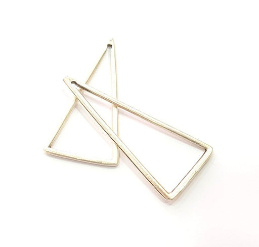 4 Geometric Triangle Charms (61x27mm) Antique Silver Plated Metal  G12702