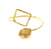 Gold Bangle Blanks Bracelet Blanks Cuff Blanks Adjustable Bracelet Blank Gold Plated Brass (18x13 mm Blanks ) G12710