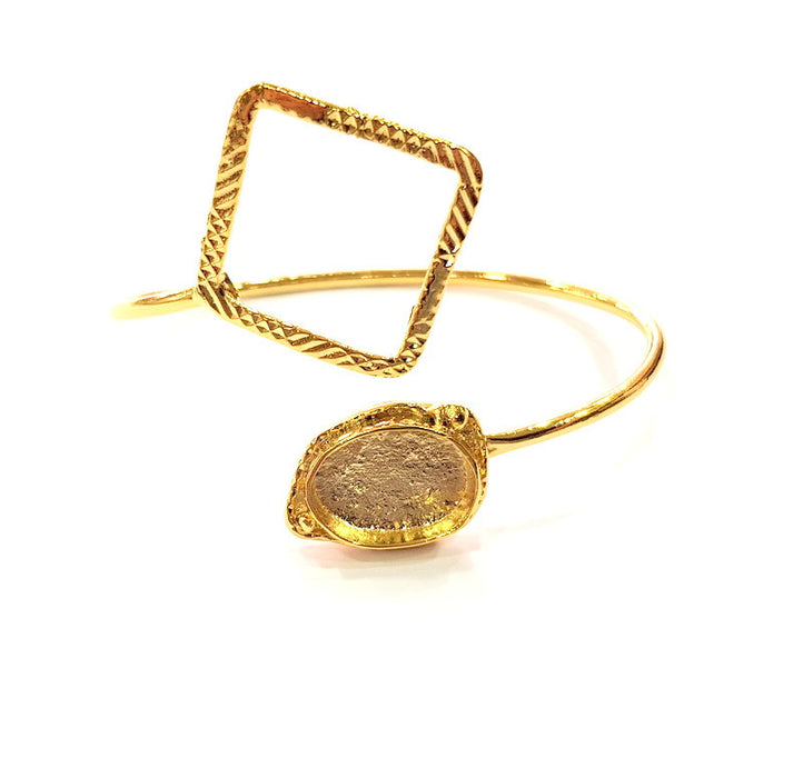 Gold Bangle Blanks Bracelet Blanks Cuff Blanks Adjustable Bracelet Blank Gold Plated Brass (18x13 mm Blanks ) G12710