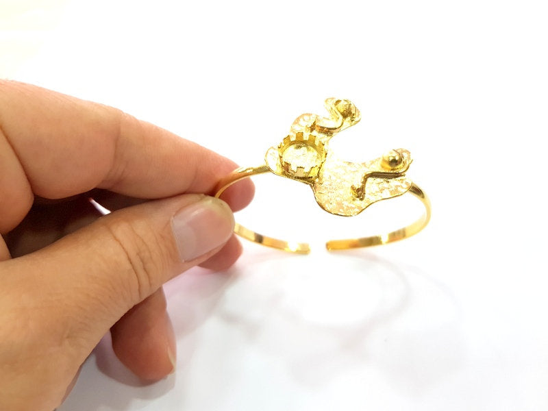 Gold Bangle Blanks Bracelet Blanks Cuff Blanks Adjustable Bracelet Blank Gold Plated Brass (10 mm Blanks ) G12711