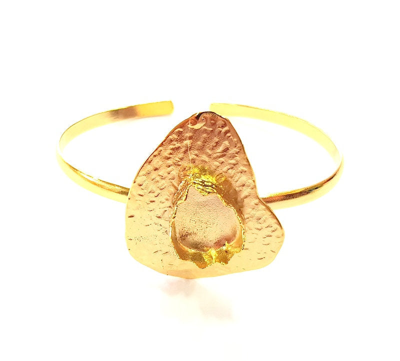 Gold Bangle Blanks Bracelet Blanks Cuff Blanks Adjustable Bracelet Blank Gold Plated Brass (18x13 mm Blanks ) G12722