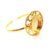 Gold Bangle Blanks Bracelet Blanks Cuff Blanks Adjustable Bracelet Blank Gold Plated Brass (25x18 mm Blanks ) G12724