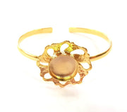Gold Bangle Blanks Bracelet Blanks Cuff Blanks Adjustable Bracelet Blank Gold Plated Brass (16 mm Blanks ) G12725