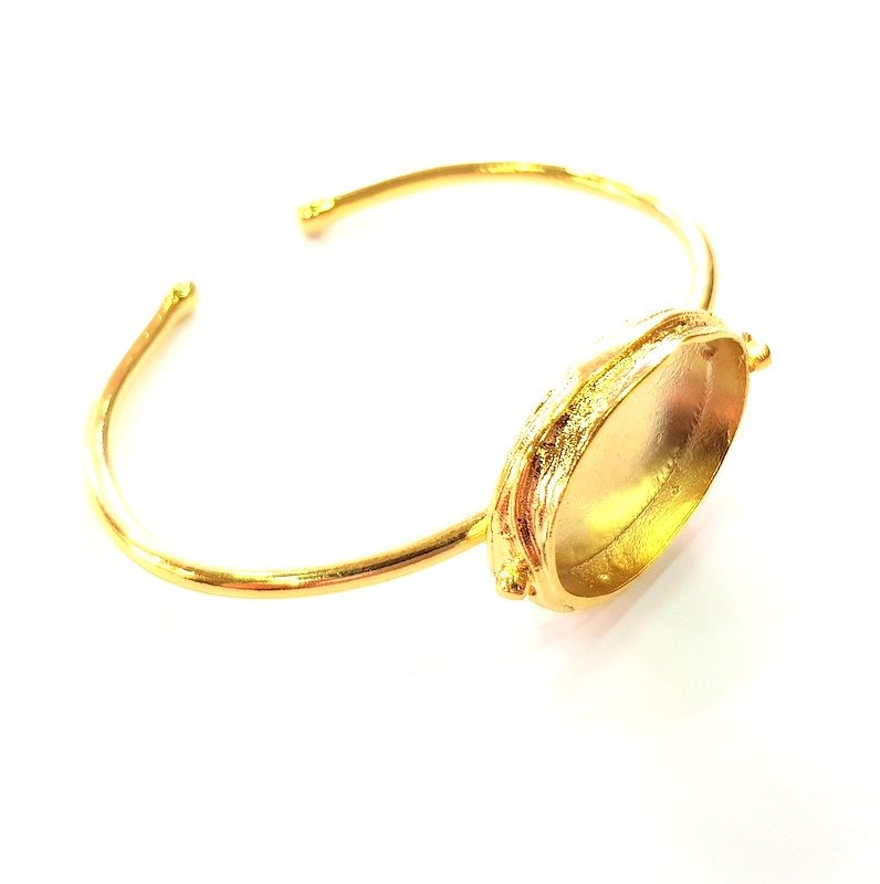 Gold Bangle Blanks Bracelet Blanks Cuff Blanks Adjustable Bracelet Blank Gold Plated Brass (25x18 mm Blanks ) G12729