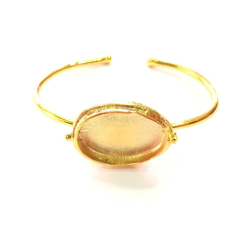Gold Bangle Blanks Bracelet Blanks Cuff Blanks Adjustable Bracelet Blank Gold Plated Brass (25x18 mm Blanks ) G12729