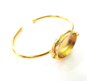 Gold Bangle Blanks Bracelet Blanks Cuff Blanks Adjustable Bracelet Blank Gold Plated Brass (25x18 mm Blanks ) G12729