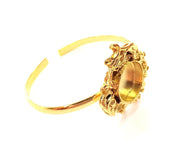Gold Bangle Blanks Bracelet Blanks Cuff Blanks Adjustable Bracelet Blank Gold Plated Brass (16 mm Blanks ) G12730