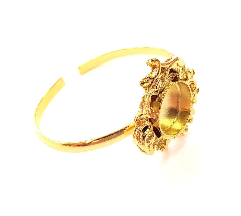 Gold Bangle Blanks Bracelet Blanks Cuff Blanks Adjustable Bracelet Blank Gold Plated Brass (16 mm Blanks ) G12730