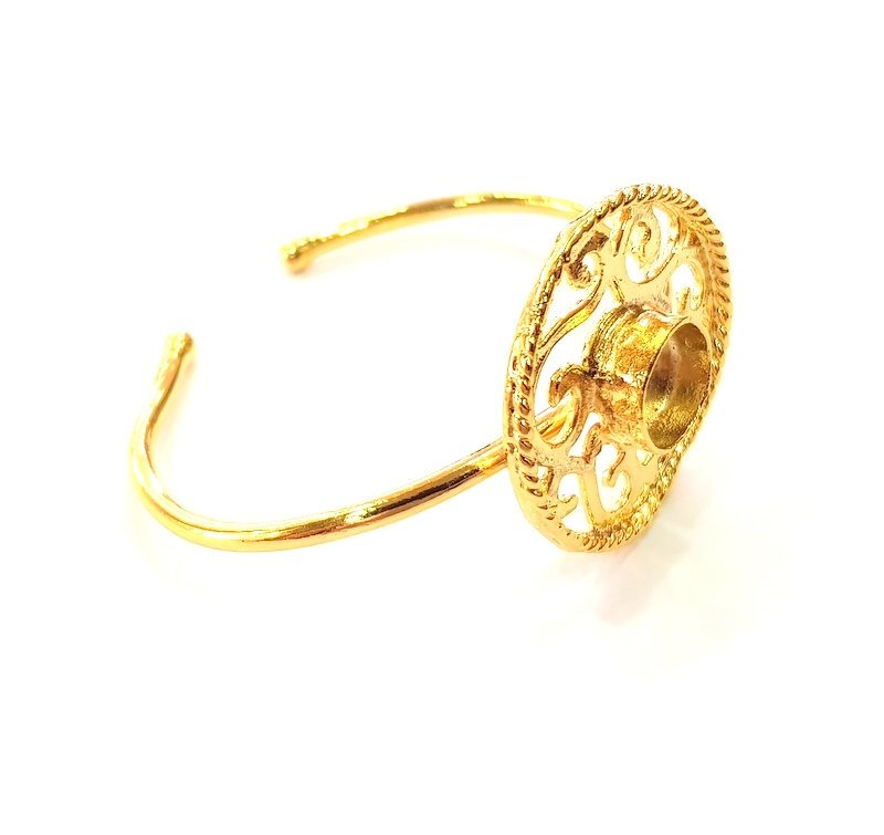 Gold Bangle Blanks Bracelet Blanks Cuff Blanks Adjustable Bracelet Blank Gold Plated Brass (10 mm Blanks ) G12732