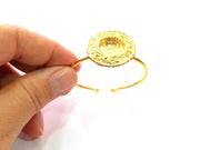 Gold Bangle Blanks Bracelet Blanks Cuff Blanks Adjustable Bracelet Blank Gold Plated Brass (15 mm Blanks ) G12733