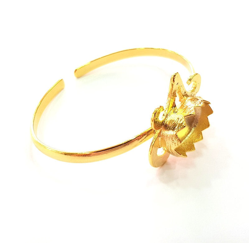 Gold Bangle Blanks Bracelet Blanks Cuff Blanks Adjustable Bracelet Blank Gold Plated Brass (18x13 mm Blanks ) G12735