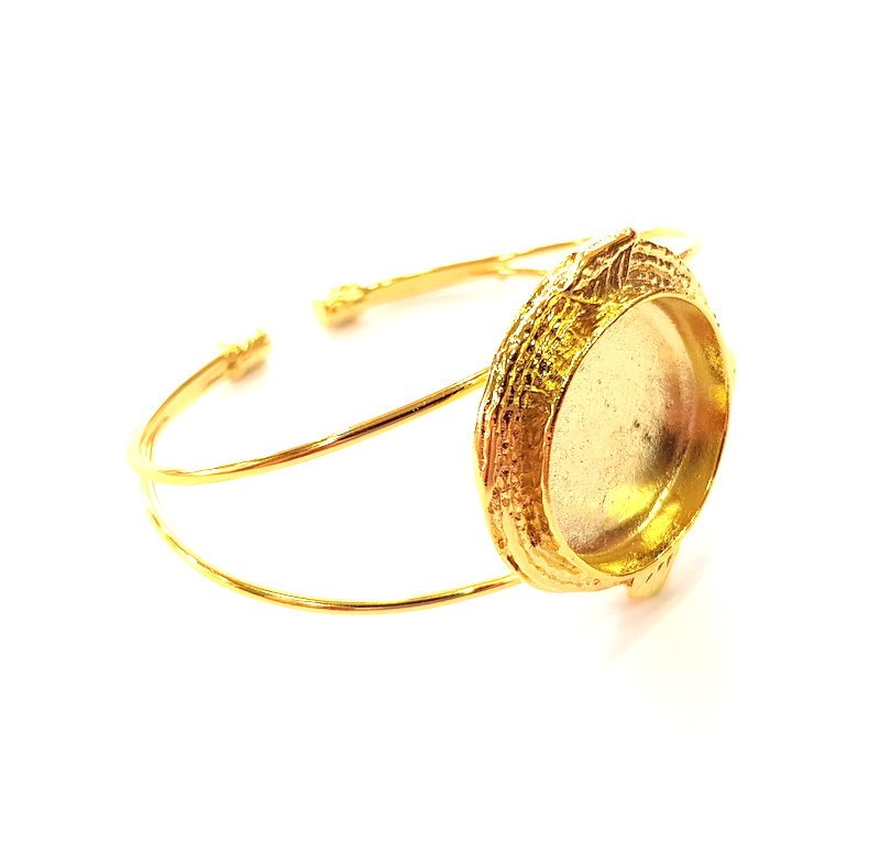 Gold Bangle Blanks Bracelet Blanks Cuff Blanks Adjustable Bracelet Blank Gold Plated Brass (25 mm Blanks ) G12736