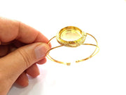 Gold Bangle Blanks Bracelet Blanks Cuff Blanks Adjustable Bracelet Blank Gold Plated Brass (25 mm Blanks ) G12736