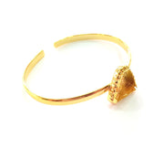 Gold Bangle Blanks Bracelet Blanks Cuff Blanks Adjustable Bracelet Blank Gold Plated Brass (13x13 mm Blanks ) G12739