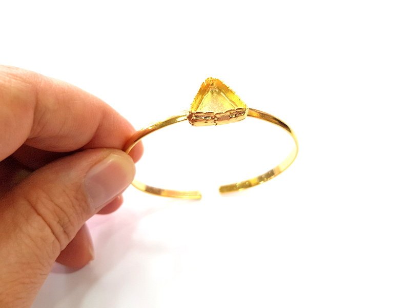 Gold Bangle Blanks Bracelet Blanks Cuff Blanks Adjustable Bracelet Blank Gold Plated Brass (13x13 mm Blanks ) G12739