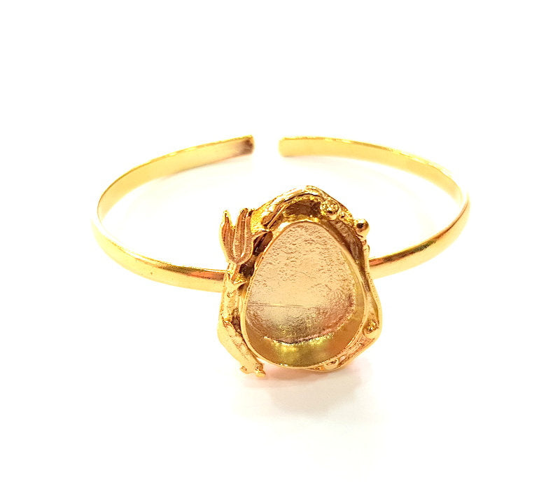 Gold Bangle Blanks Bracelet Blanks Cuff Blanks Adjustable Bracelet Blank Gold Plated Brass (20x15 mm Blanks ) G12740