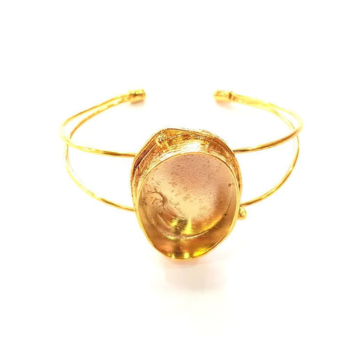 Gold Bangle Blanks Bracelet Blanks Cuff Blanks Adjustable Bracelet Blank Gold Plated Brass (30x22 mm Blanks ) G12743