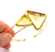 Gold Bangle Blanks Bracelet Blanks Cuff Blanks Adjustable Bracelet Blank Gold Plated Brass (34x24mm and 18x17mm Blanks ) G12744